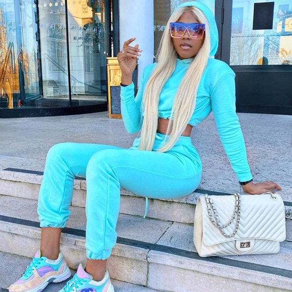 Hooded Crop Top & Jogger Pants Joggers 2 Piece Set - Picture 8 of 8